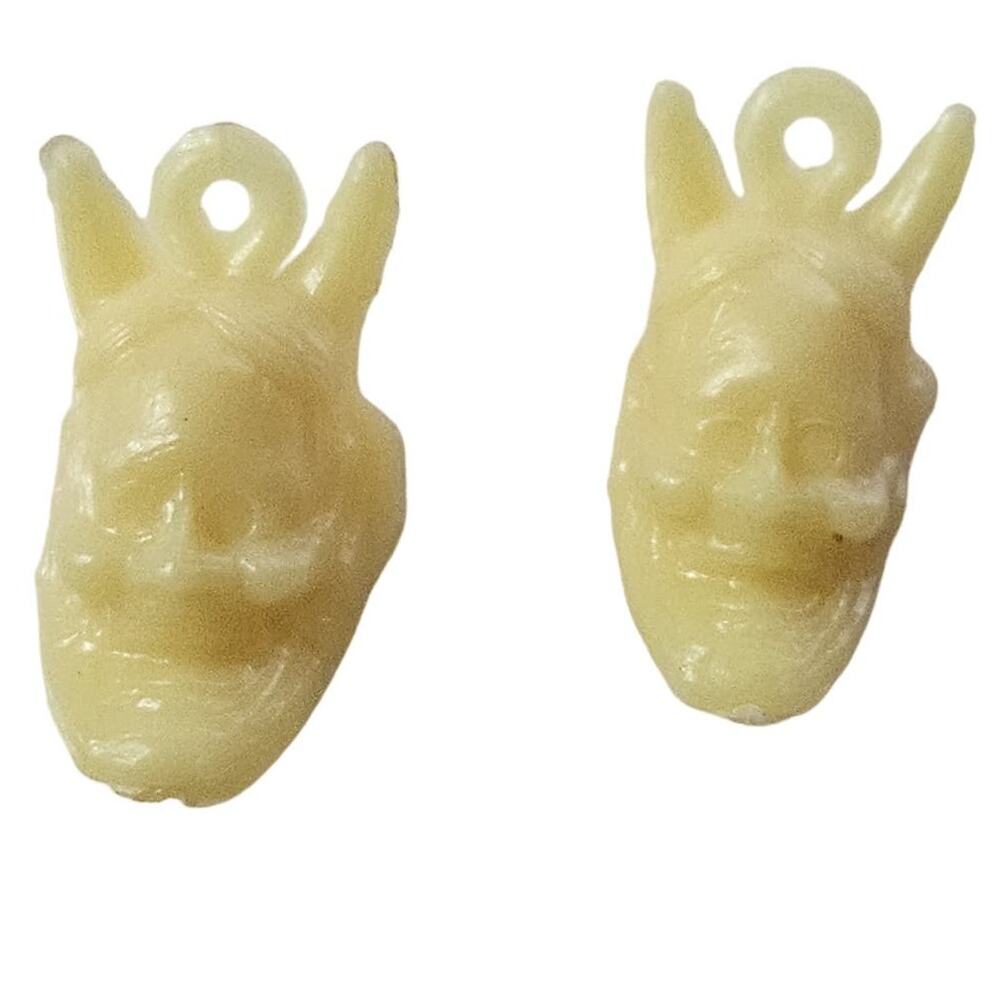 Vintage Miniature Plastic Faces Set of 2